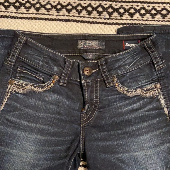 Silver Slim Boot Cut Jeans - Picture 3 of 4